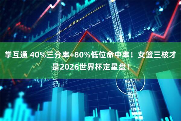 掌互通 40%三分率+80%低位命中率！女篮三核才是2026世界杯定星盘！