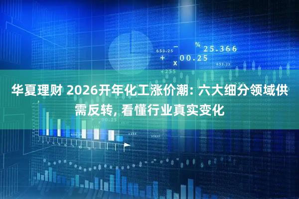 华夏理财 2026开年化工涨价潮: 六大细分领域供需反转, 看懂行业真实变化