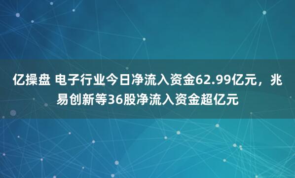 亿操盘 电子行业今日净流入资金62.99亿元，兆易创新等36股净流入资金超亿元